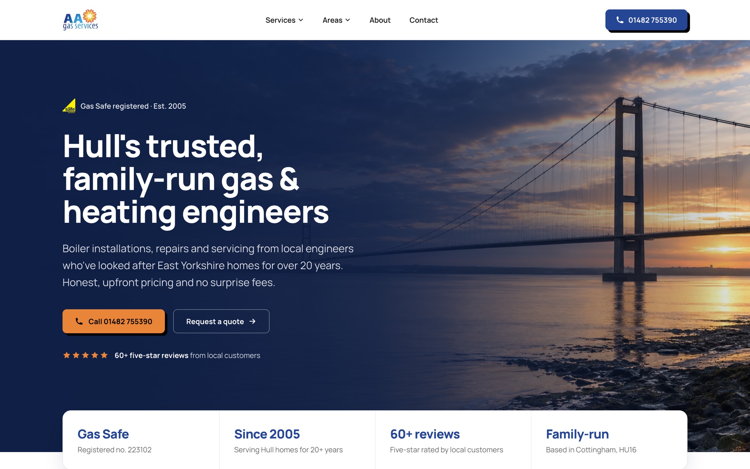 AA Gas Services website